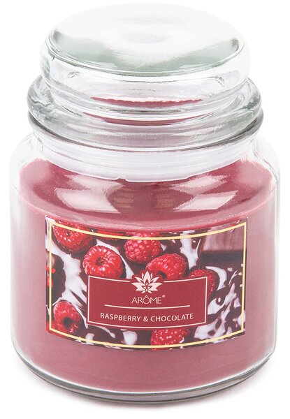 Arome nagy illatgyertya üvegpohárban, Raspberry and Chocolate, 424 g