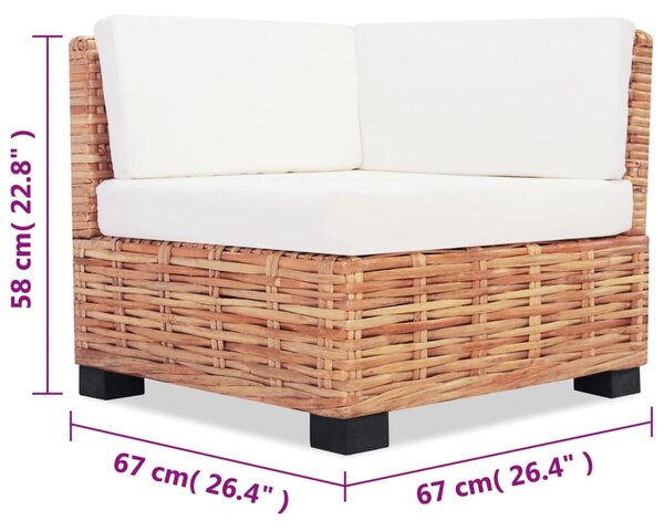 18 részes természetes rattan kanapészett