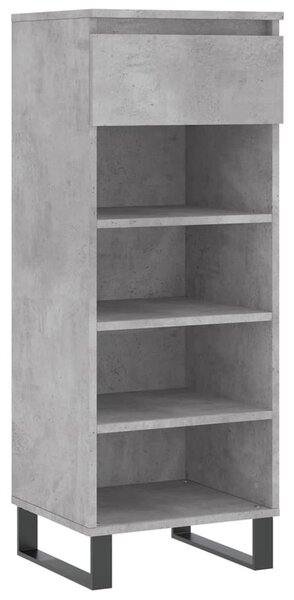 Betonszürke szerelt fa cipőszekrény 40 x 36 x 105 cm