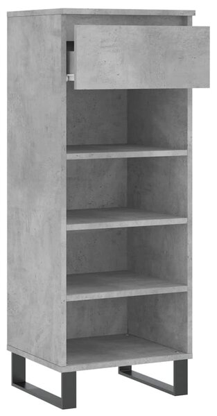 Betonszürke szerelt fa cipőszekrény 40 x 36 x 105 cm