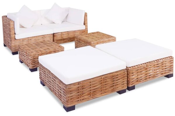 16 részes természetes rattan kanapészett