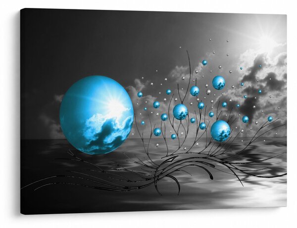 Sötétkék gömbök képe (70x50 cm)