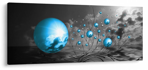 Sötétkék gömbök képe (120x50 cm)