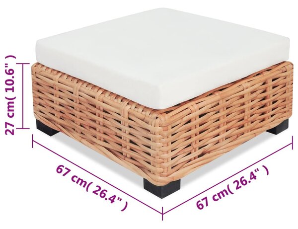 16 részes természetes rattan kanapészett
