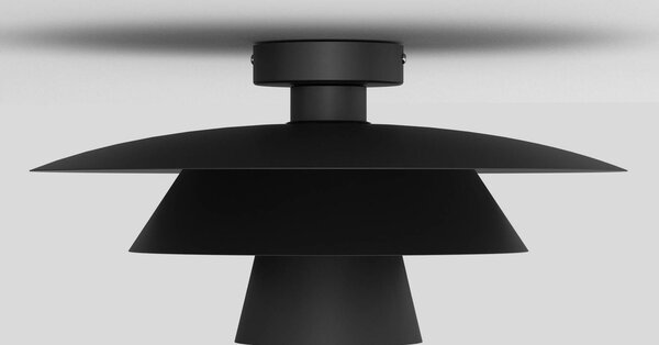 Luminex Plato mennyezeti világítás, fekete, fém, Ø 38 cm, E27, dimmelhető, Fekete, Nappali / Étkező, fém, Modern