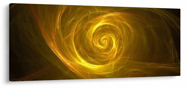 Absztrakt sárga spirál képe (120x50 cm)