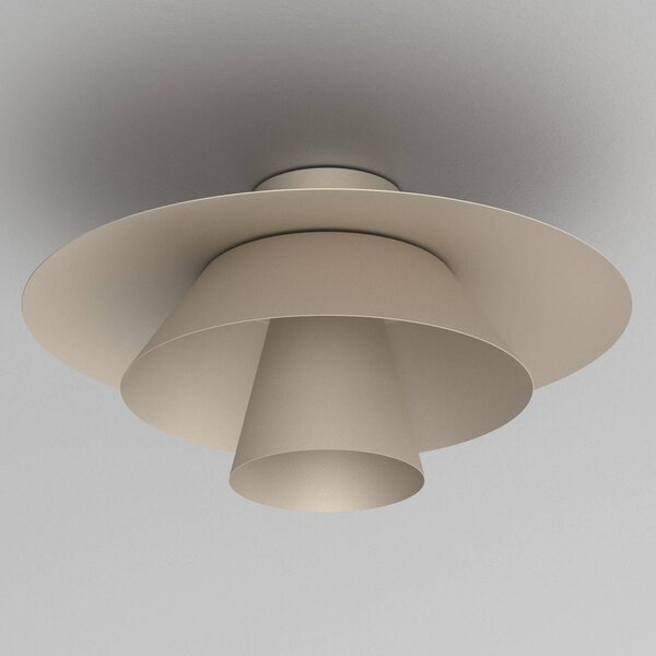 Luminex Plato mennyezeti világítás, bézs, fém, Ø 38 cm, E27, dimmelhető, Krém / borostyánsárga, Nappali / Étkező, fém, Modern