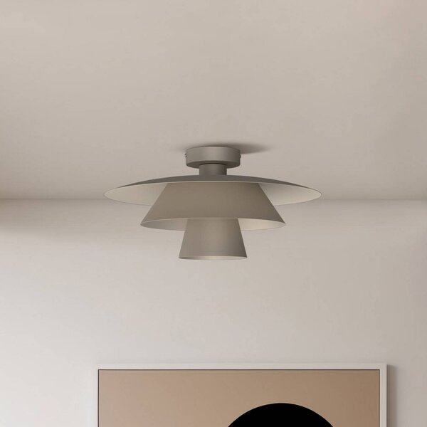 Luminex Plato mennyezeti világítás, bézs, fém, Ø 38 cm, E27, dimmelhető, Krém / borostyánsárga, Nappali / Étkező, fém, Modern
