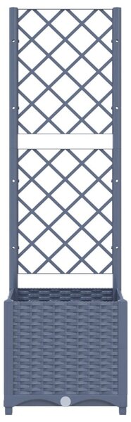 Kék-szürke kerti virágláda ráccsal 40 x 40 x 136 cm PP