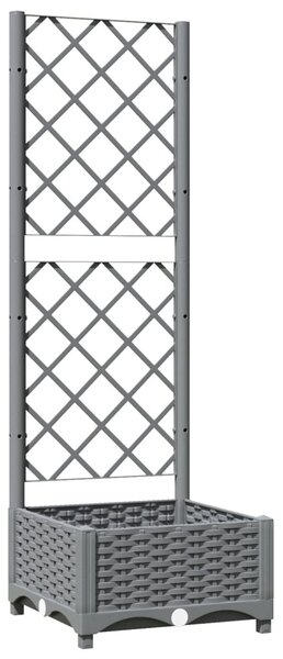 Világosszürke PP rácsos kerti ültetőláda 40 x 40 x 121,5 cm