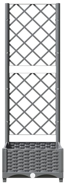 Világosszürke PP rácsos kerti ültetőláda 40 x 40 x 121,5 cm