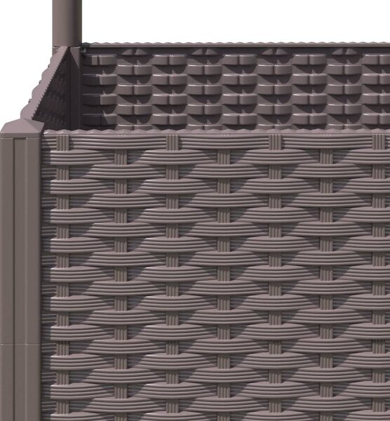 Barna PP kerti virágláda ráccsal 120 x 40 x 136 cm