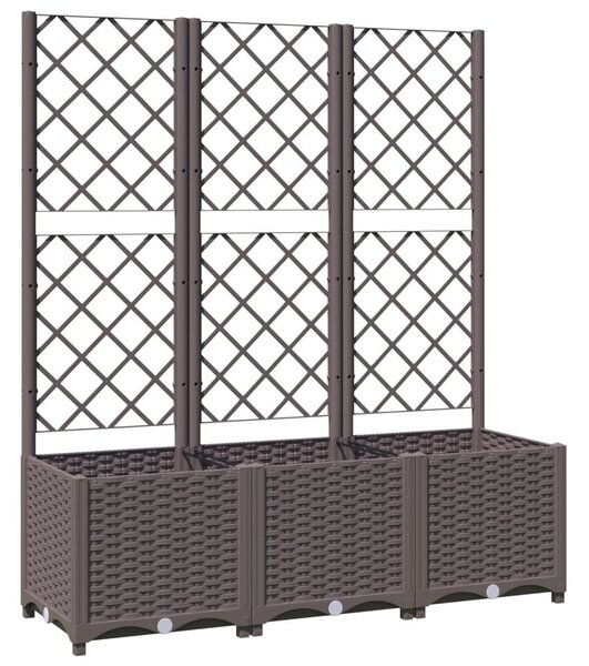 Barna PP kerti virágláda ráccsal 120 x 40 x 136 cm