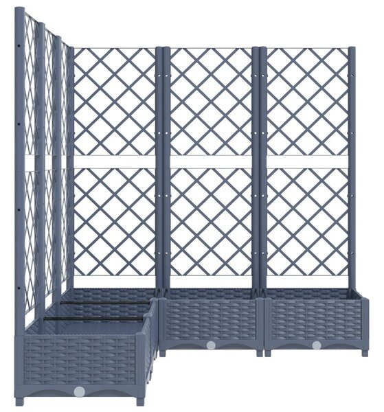 Kékszürke PP rácsos kerti ültetőláda 120 x 120 x 121,5 cm