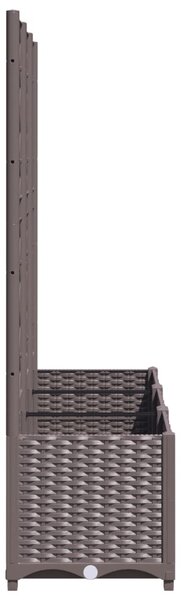 Barna PP kerti virágláda ráccsal 120 x 40 x 136 cm
