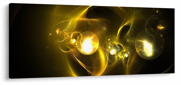 Absztrakt kép sárga gömbök (120x50 cm)