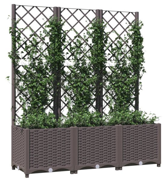 Barna PP kerti virágláda ráccsal 120 x 40 x 136 cm
