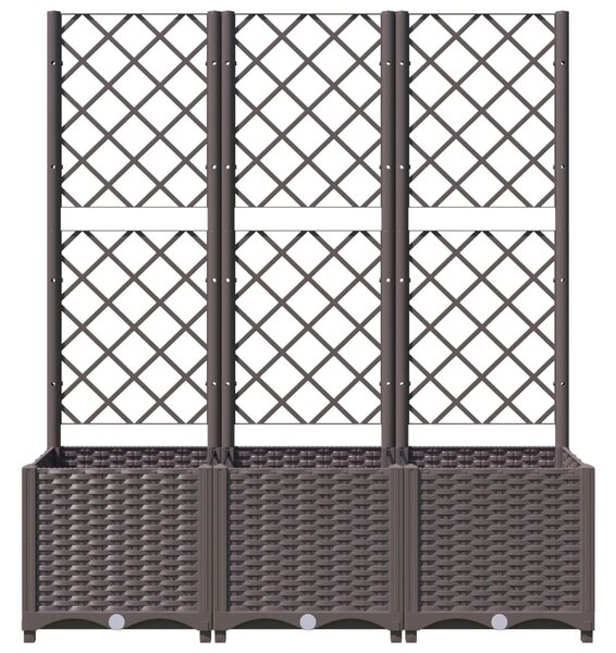 Barna PP kerti virágláda ráccsal 120 x 40 x 136 cm