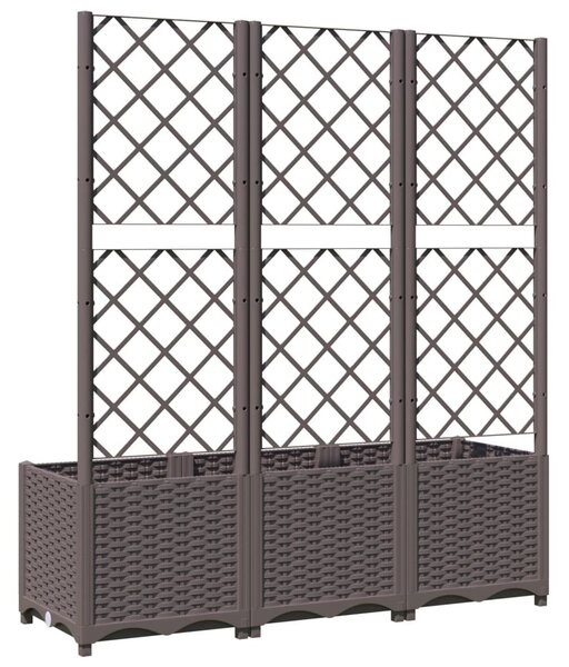 Barna PP kerti virágláda ráccsal 120 x 40 x 136 cm
