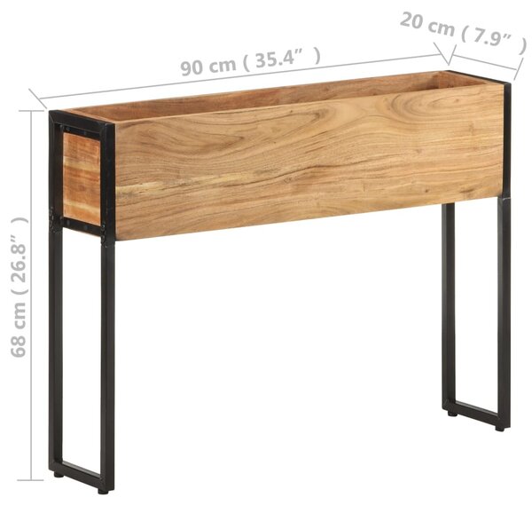 Tömör akácfa virágtartó 90 x 20 x 68 cm