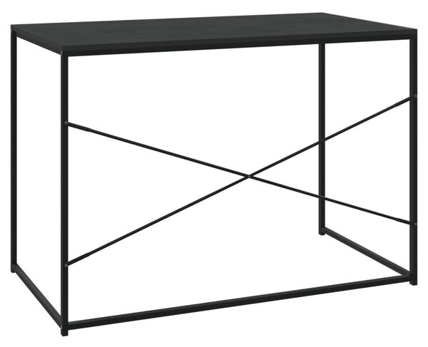 Fekete szerelt fa számítógépasztal 110 x 60 x 70 cm