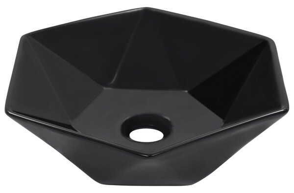 VidaXL fekete kerámia mosdókagyló 41 x 36,5 x 12 cm