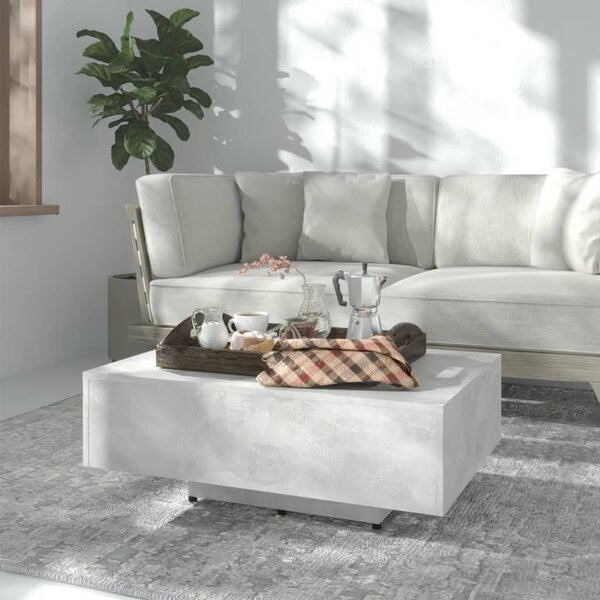 Betonszürke szerelt fa dohányzóasztal 85 x 55 x 31 cm