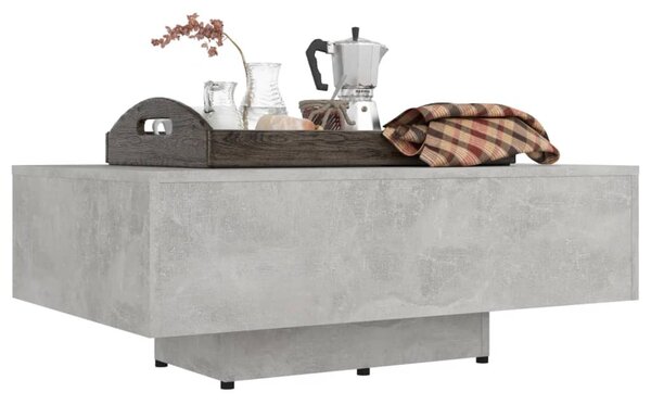 Betonszürke szerelt fa dohányzóasztal 85 x 55 x 31 cm