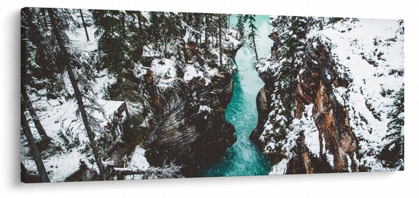 Kép - hegyi folyó télen (120x50 cm)
