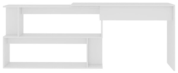 Fehér szerelt fa sarokasztal 200 x 50 x 76 cm