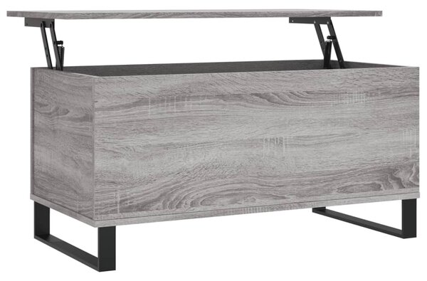 Szürke sonoma színű szerelt fa dohányzóasztal 90x44,5x45 cm