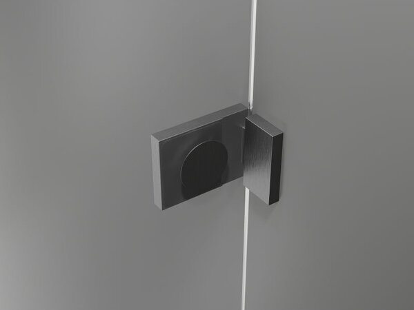 Mexen Lunar L kádparaván, 1-szárnyú, 80 x 150 cm, átlátszó, szálcsiszolt gun gray - 897L-080-000-66-00