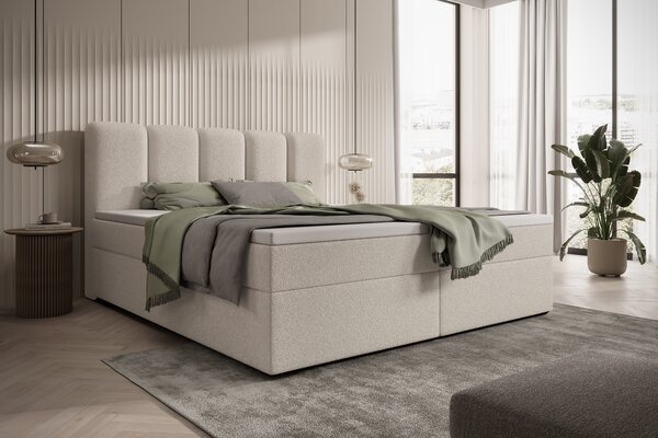 Tenor kontinentális ágy 160x200 tárolóval - bézs bouclé Quelle 03