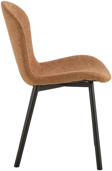 MAZZONI EXPORT FIORA Terrakotta (Apia 272 szövet) / fekete váz – MODERN KÁRPITOZOTT CHENILLE SZÉK NAPPALIBA/ÉTKEZŐBE