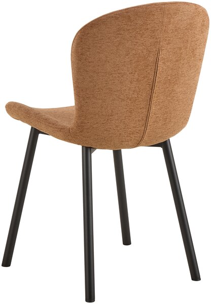 MAZZONI EXPORT FIORA Terrakotta (Apia 272 szövet) / fekete váz – MODERN KÁRPITOZOTT CHENILLE SZÉK NAPPALIBA/ÉTKEZŐBE