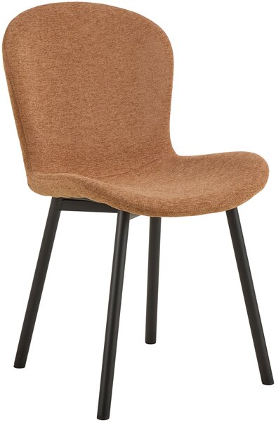 MAZZONI EXPORT FIORA Terrakotta (Apia 272 szövet) / fekete váz – MODERN KÁRPITOZOTT CHENILLE SZÉK NAPPALIBA/ÉTKEZŐBE
