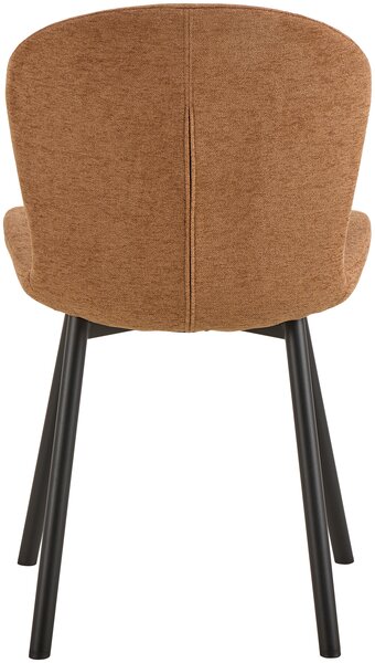 MAZZONI EXPORT FIORA Terrakotta (Apia 272 szövet) / fekete váz – MODERN KÁRPITOZOTT CHENILLE SZÉK NAPPALIBA/ÉTKEZŐBE