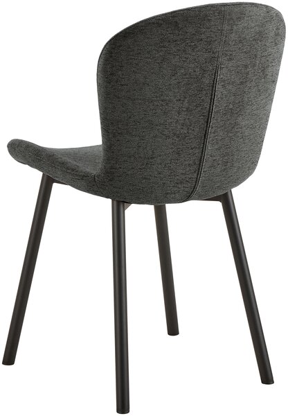 MAZZONI EXPORT FIORA Sötétszürke (Apia 458 szövet) / fekete váz – MODERN KÁRPITOZOTT CHENILLE SZÉK NAPPALIBA/ÉTKEZŐBE