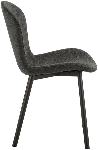 MAZZONI EXPORT FIORA Sötétszürke (Apia 458 szövet) / fekete váz – MODERN KÁRPITOZOTT CHENILLE SZÉK NAPPALIBA/ÉTKEZŐBE