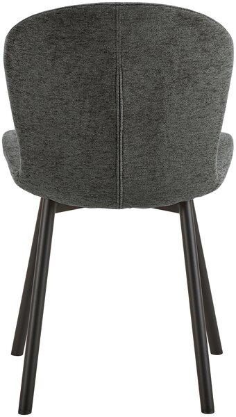 MAZZONI EXPORT FIORA Sötétszürke (Apia 458 szövet) / fekete váz – MODERN KÁRPITOZOTT CHENILLE SZÉK NAPPALIBA/ÉTKEZŐBE