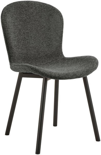 MAZZONI EXPORT FIORA Sötétszürke (Apia 458 szövet) / fekete váz – MODERN KÁRPITOZOTT CHENILLE SZÉK NAPPALIBA/ÉTKEZŐBE