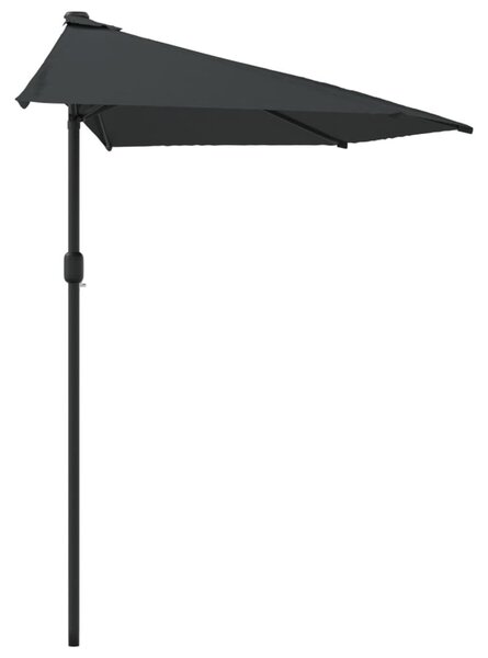 Antracit féloldalas erkély napernyő alumíniumrúddal 270x144 cm