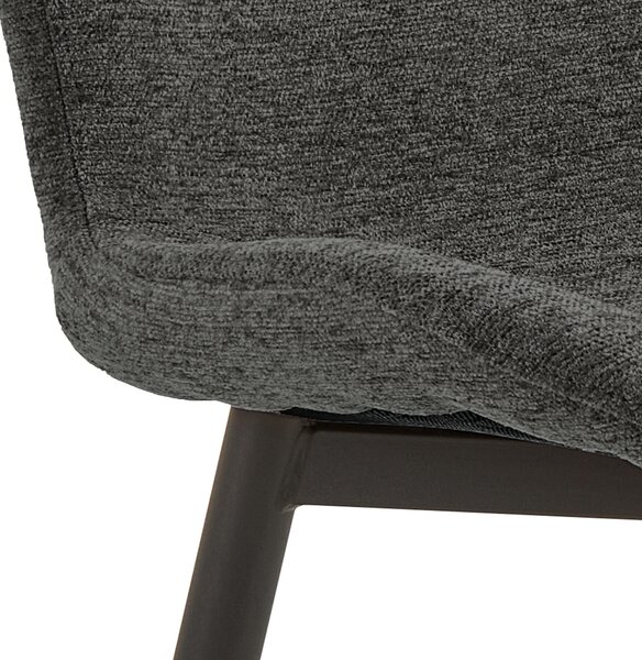 MAZZONI EXPORT FIORA Sötétszürke (Apia 458 szövet) / fekete váz – MODERN KÁRPITOZOTT CHENILLE SZÉK NAPPALIBA/ÉTKEZŐBE