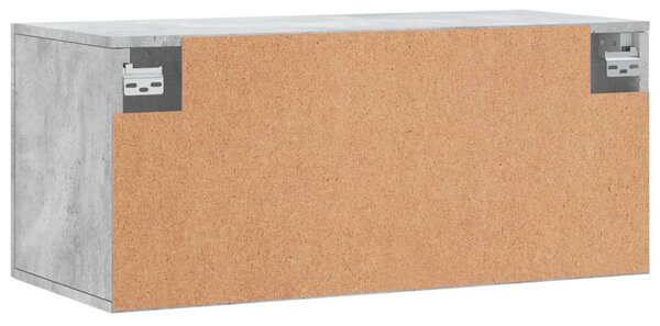 Betonszürke szerelt fa faliszekrény 80 x 36,5 x 35 cm