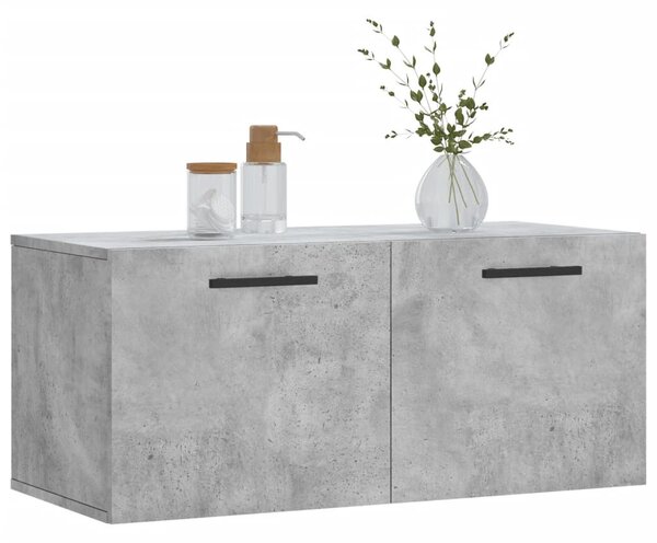 Betonszürke szerelt fa faliszekrény 80 x 36,5 x 35 cm