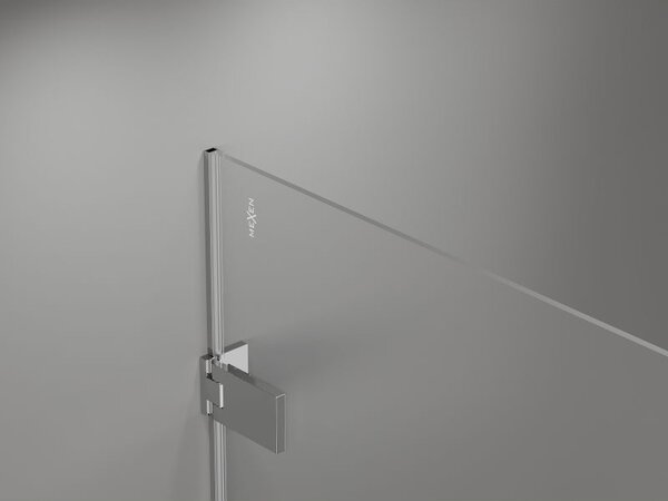 Mexen Lunar-F balra hajtogatható zuhanyajtó 65 cm, átlátszó, króm - 836-065-000-01-00-L