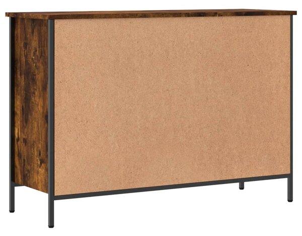 Füstös tölgy színű szerelt fa cipőszekrény 100x35x70 cm