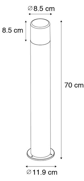 Kültéri állólámpa fehér opálbúrával 70 cm - Odense