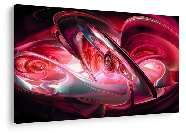 Piros fraktálos kép (90x60 cm)