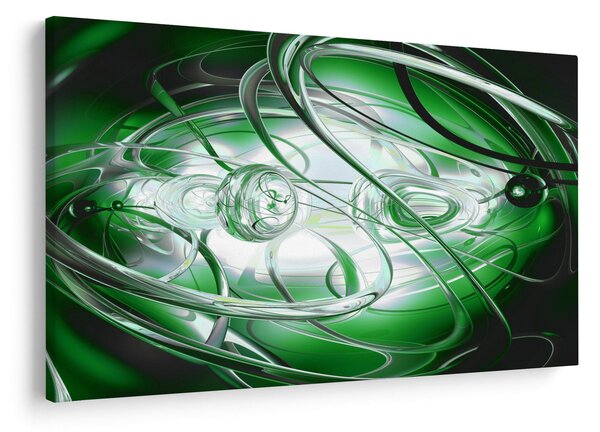 Zöld absztrakt kép (90x60 cm)
